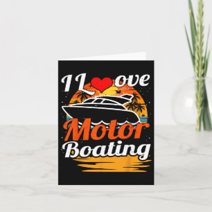 Vintage I Love Motor Boating Retro Funny Boater  Card
