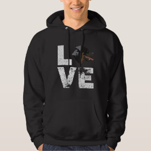 Vintage I Love My Rottweiler Dog Head Funny Dog Lo Hoodie