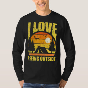 Vintage I Love Peeing Outside Camping Hiking T-Shirt