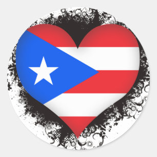 Vintage I Love Puerto Rico Classic Round Sticker