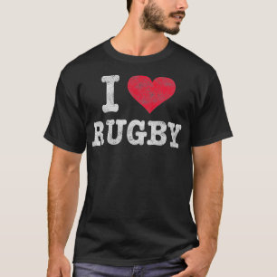 Vintage I Love Rugby Trendy Gift T-Shirt