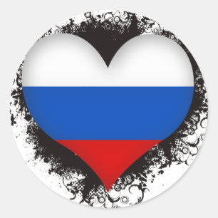 Vintage I Love Russian Federation Classic Round Sticker