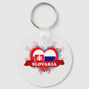 Vintage I Love Slovakia Key Ring