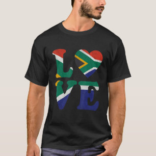 Vintage I Love South Africa Flag Heart South Afric T-Shirt
