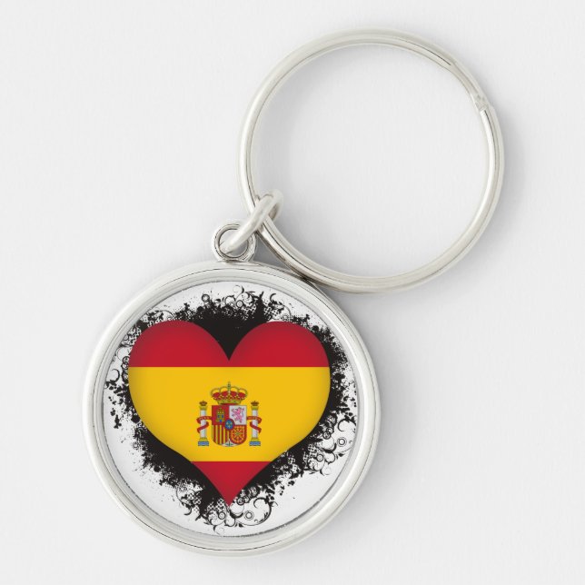 Vintage I Love Spain Key Ring (Front)