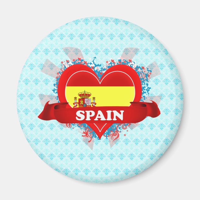 Vintage I Love Spain Magnet (Front)