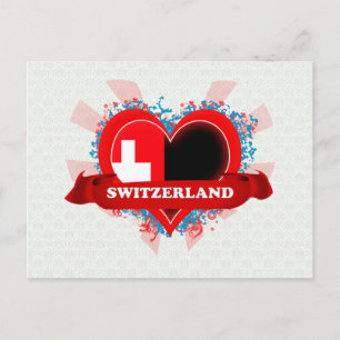 Vintage I Love Switzerland Postcard
