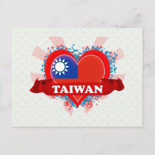 Vintage I Love Taiwan Postcard