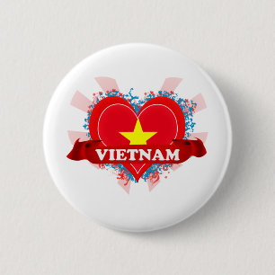 Vintage I Love Vietnam 6 Cm Round Badge