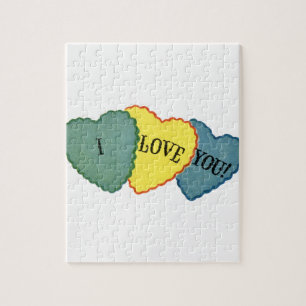Vintage I Love You Hearts Jigsaw Puzzle