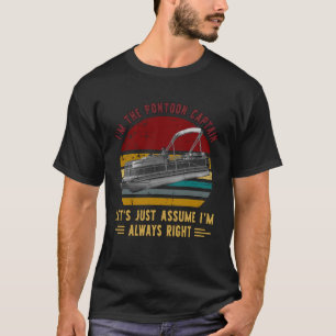 Vintage I m The Pontoon Captain Pontoon Boat 1 T-Shirt