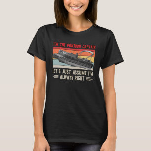 Vintage I m The Pontoon Captain Pontoon Boat T-Shirt