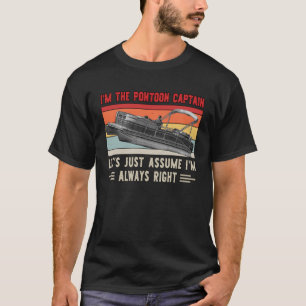 Vintage I m The Pontoon Captain Pontoon Boat T-Shirt