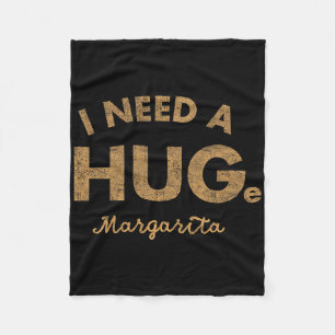 Vintage I Need A Huge Margarita Funny Cinco De May Fleece Blanket