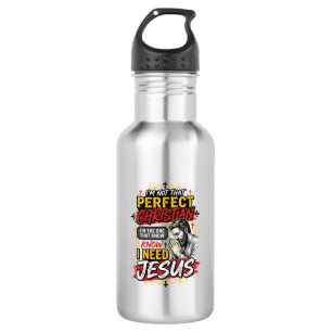 Vintage I Need Jesus Christian T-Shirt Design_1 532 Ml Water Bottle