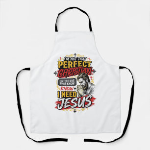 Vintage I Need Jesus Christian T-Shirt Design_1 Apron