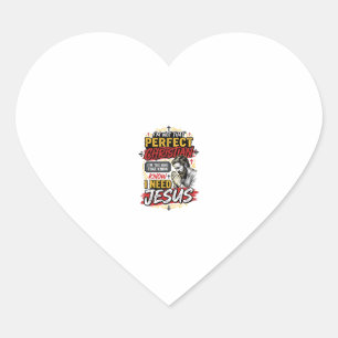 Vintage I Need Jesus Christian T-Shirt Design_1 Heart Sticker