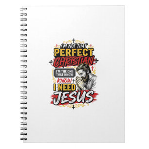 Vintage I Need Jesus Christian T-Shirt Design_1 Notebook