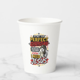 Vintage I Need Jesus Christian T-Shirt Design_1 Paper Cups