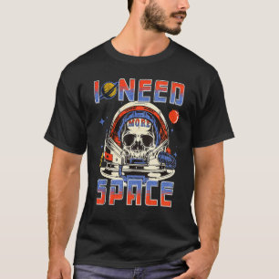 Vintage I Need More Space Galaxy Sugar Skull Outer T-Shirt