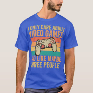 Vintage I Only Care About Video Games Funny Gaming T-Shirt