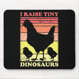 Vintage I Raise Tiny Dinosaurs Retro Farmer Chicke Mouse Pad