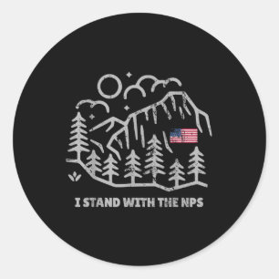 Vintage I Stand With The Nps Women’s Men Classic Round Sticker