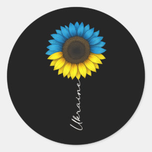 Vintage I Stand With Ukraine Ukraine Flag Sunflowe Classic Round Sticker