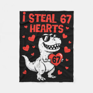 Vintage I Steal 67 Hearts Funny Six Seven Valentin Fleece Blanket
