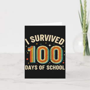 Vintage I Survived 100 Days Of School Students Tea Card