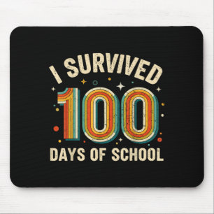 Vintage I Survived 100 Days Of School Students Tea Mouse Pad