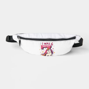Vintage I Was 6 Now I'm 7 Unicorn Birthday Girl Re Bum Bags