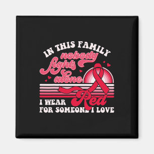 Vintage I Wear Red For Someone Blood Cancer Awaren Magnet