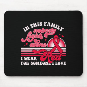 Vintage I Wear Red For Someone Blood Cancer Awaren Mouse Pad