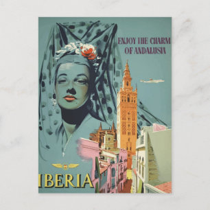 Vintage Iberia Travel Postcard