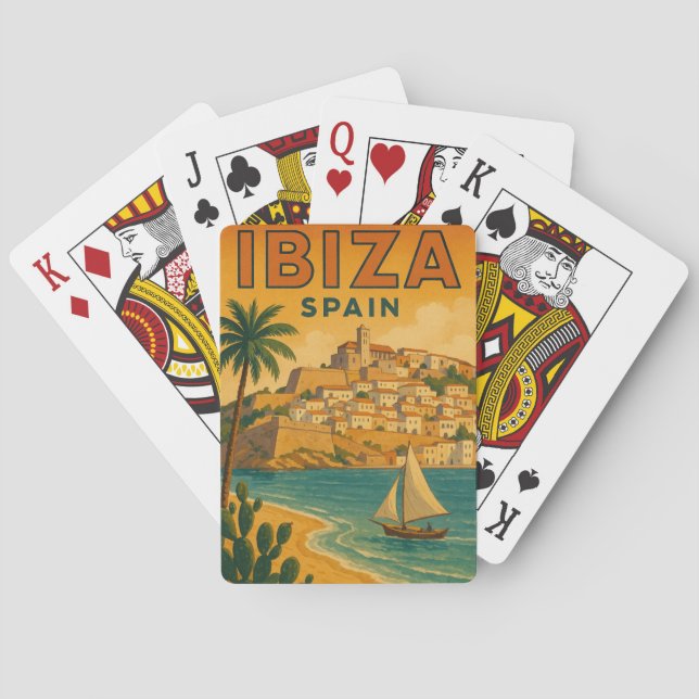Vintage Ibiza Spain Baleares Island Playing Cards (Back)