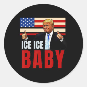 Vintage Ice By Funny Trump _4 Classic Round Sticker