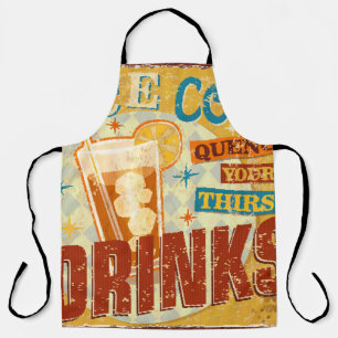 Vintage Ice Cold Drinks metal sign. vintage, soda, Apron
