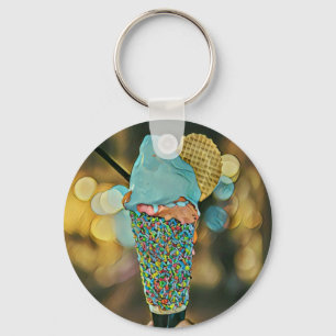 Vintage ice cream artwork key ring