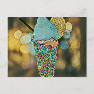 Vintage ice cream artwork postcard