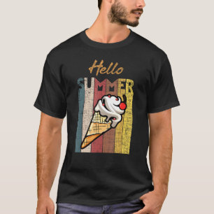 Vintage Ice Cream Cone - Hello Summer Vacation Ice T-Shirt