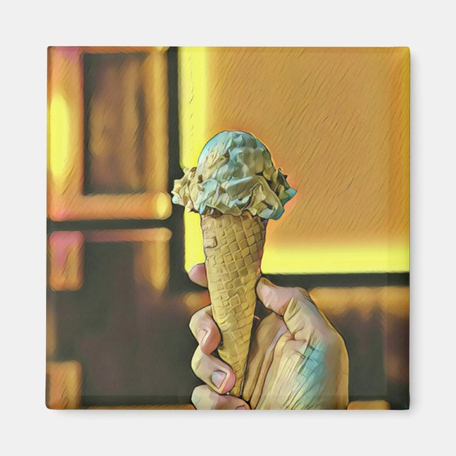 Vintage ice cream cone magnet (Front)