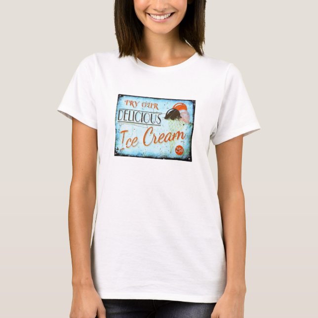Vintage ice cream cone parlour sign T-Shirt (Front)
