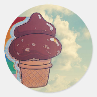 Vintage Ice Cream Cone Sign Sticker