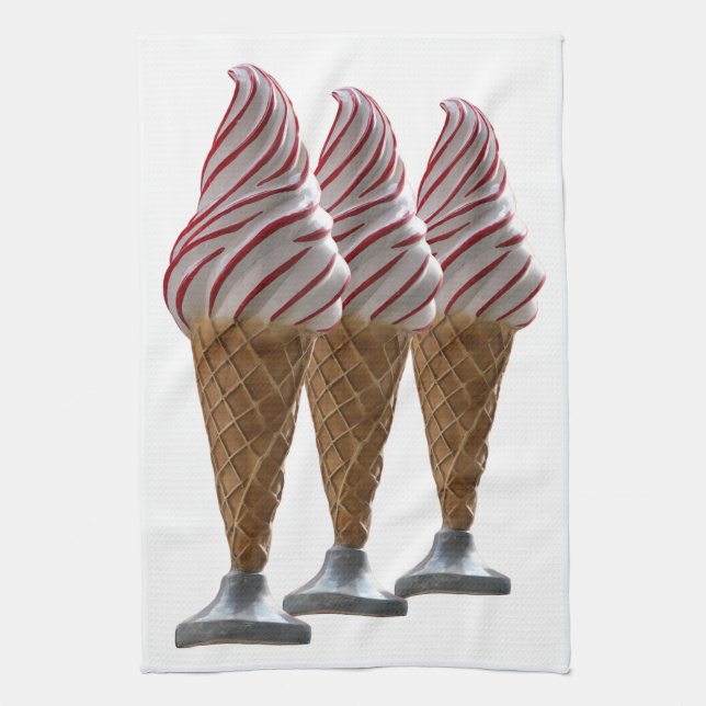 Vintage ice cream cone tea towel (Vertical)