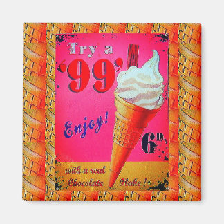 Vintage ice cream parlour sign magnet