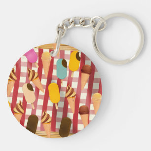 Vintage Ice Cream Picnic Key Ring