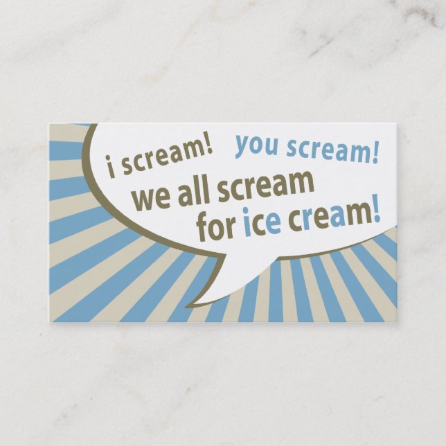 vintage ice cream punch card (Front)