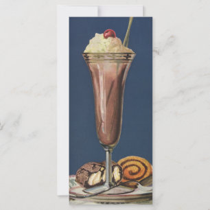 Vintage Ice Cream Shake, Whipped Cream & Cherry