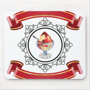 Vintage ice cream sundae in a glass mousepad